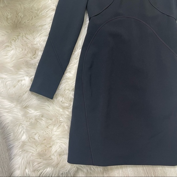 Alexander Wang Black Long Sleeves Bodycon Silk Lined Dress - Picture 4 of 15